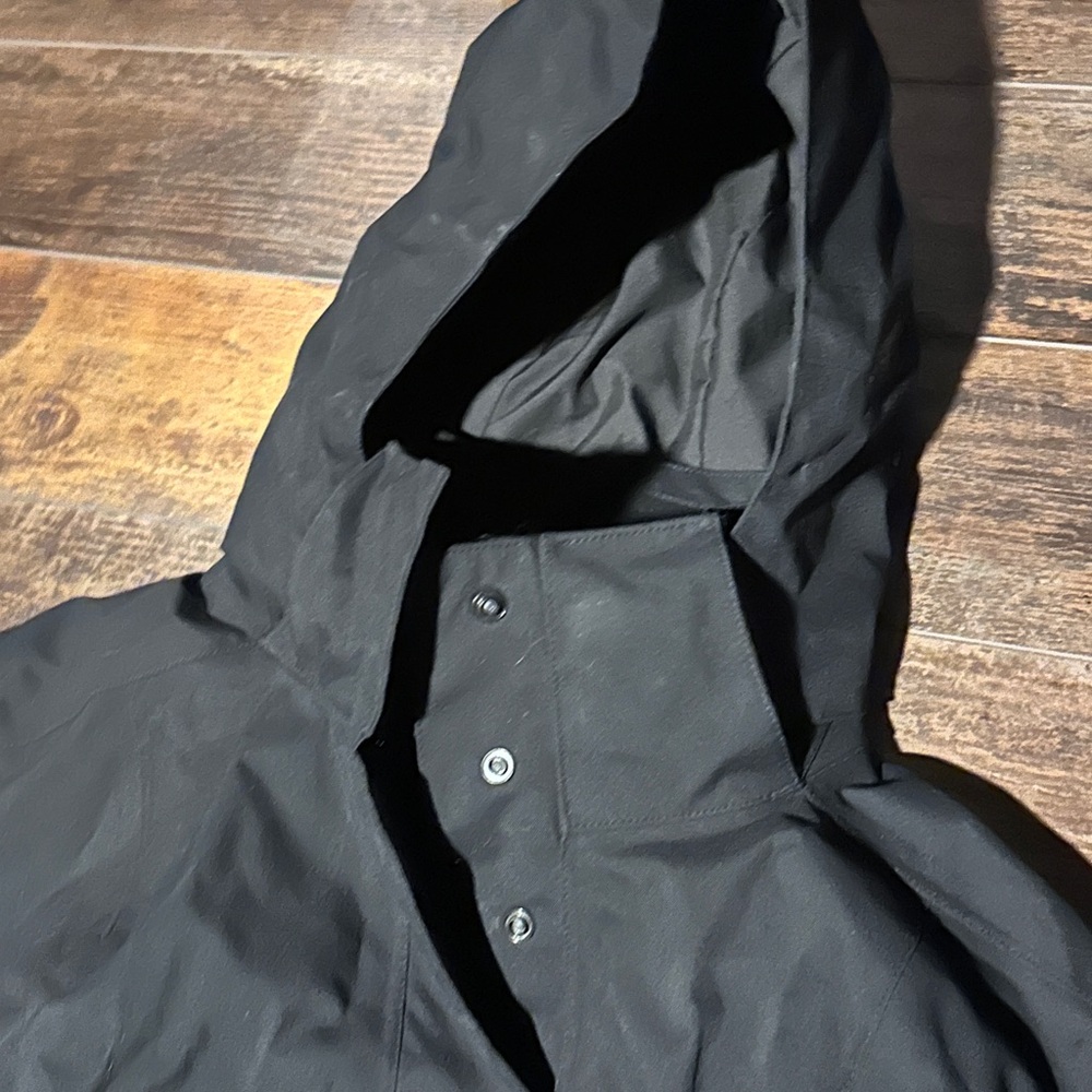 Patagonia Women's Black Trench Coat Winter Jacket Sz L - Picture 2 of 6
